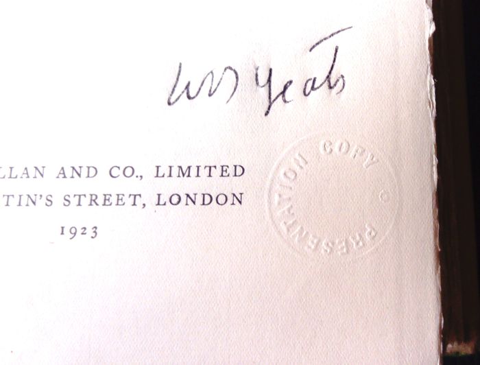 Senator, Nobel Prize winner and Irish Republican – signed W.B.Yeats